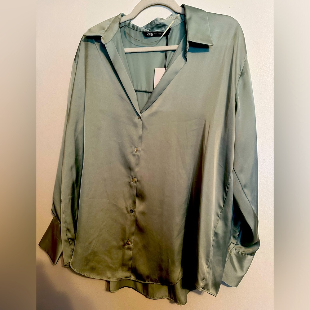 NWT Zara Satin Blouse